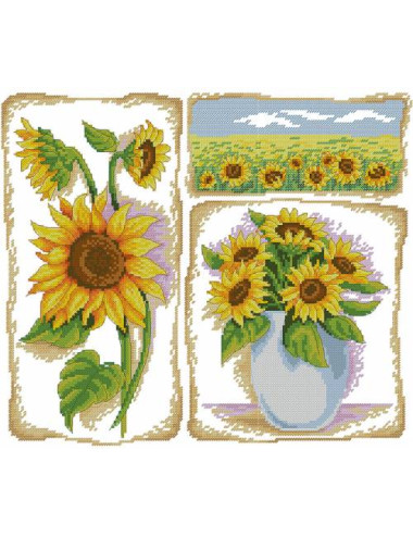 CROSS STITCH KIT  “Sunflowers” LADY 01069