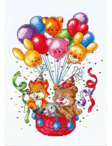 Набір для вишивання хрестиком Леді, Повітряні кульки, 01080