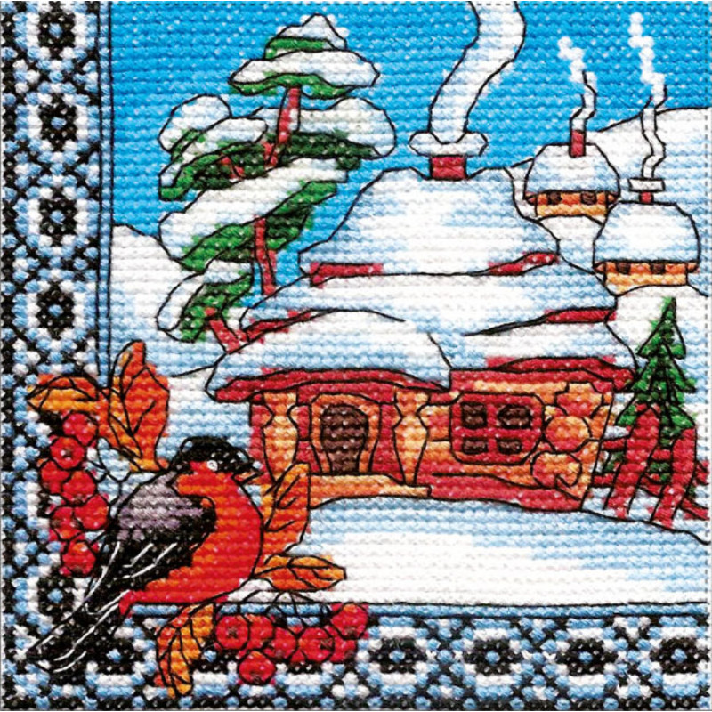 Набір для вишивання хрестиком Леді, Зимова Україна серія Хатки (01295)