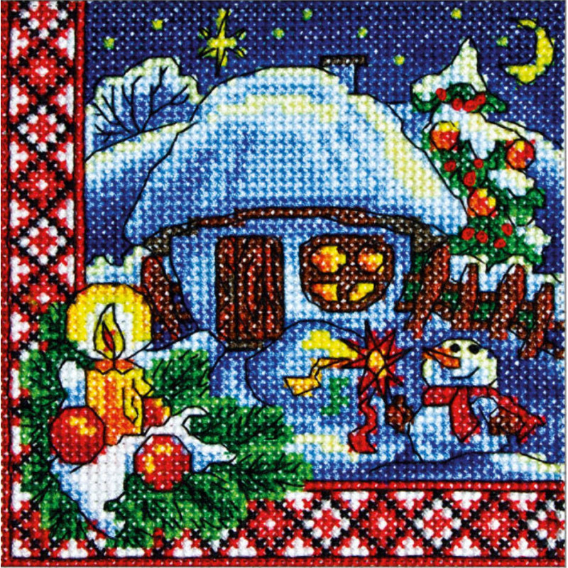 Набір для вишивання хрестиком Леді, Різдвяна ніч серія Хатки (01304)