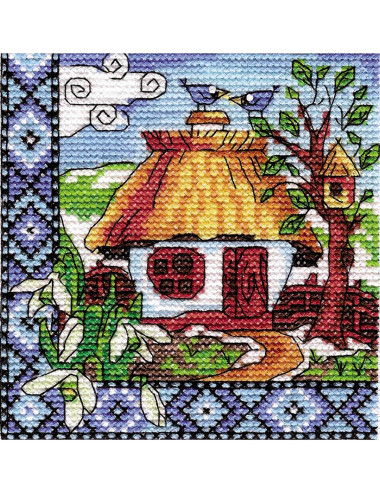 Набір для вышивання хрестиком, Леді, Весняна Україна, серія Хатки 01271