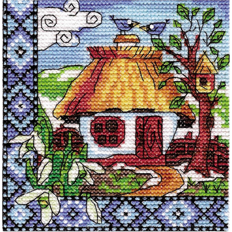 Набір для вышивання хрестиком, Леді, Весняна Україна, серія Хатки 01271